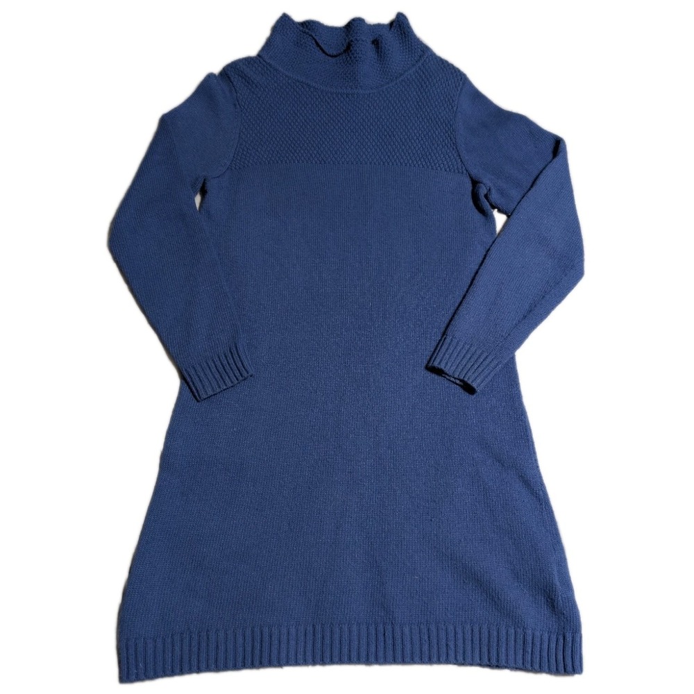 Boden Blue Turtleneck Sweater Dress Cashmere Blend Knit Womens US 12 UK 16